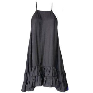Free People Intimately Dark Gray Tiered Hem Slip Dress Size XS